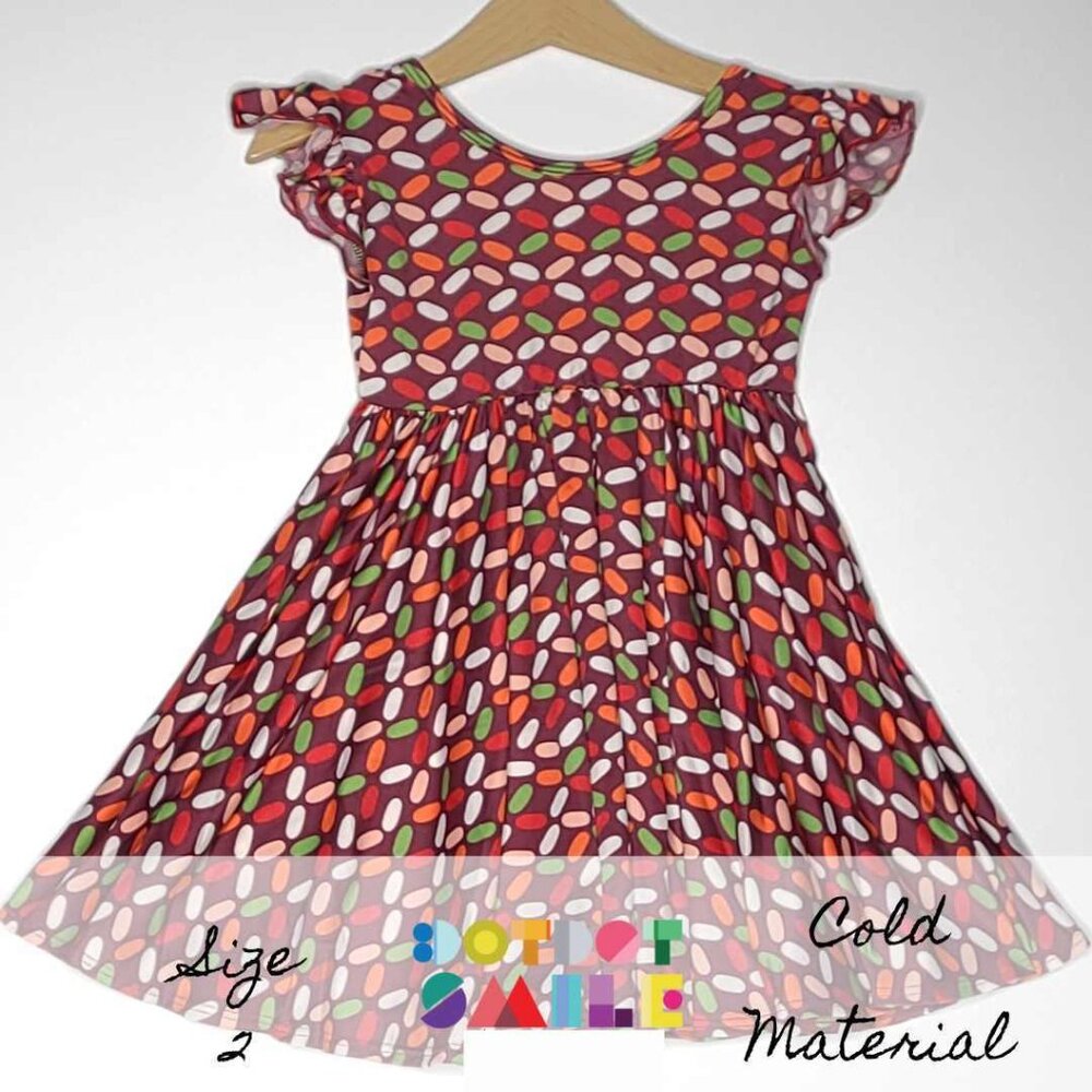 DotDotSmile Size 2t Empire Dress - NWT Maroon Print